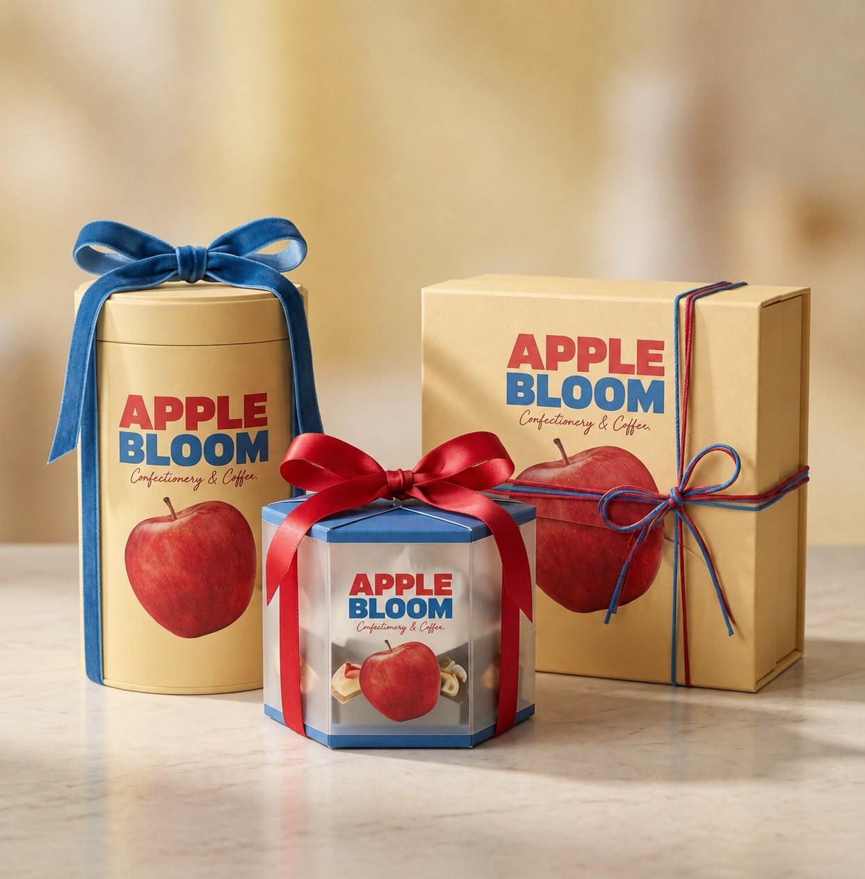 Kit de embalagens Apple Bloom (lata, caixa e embalagem individual)