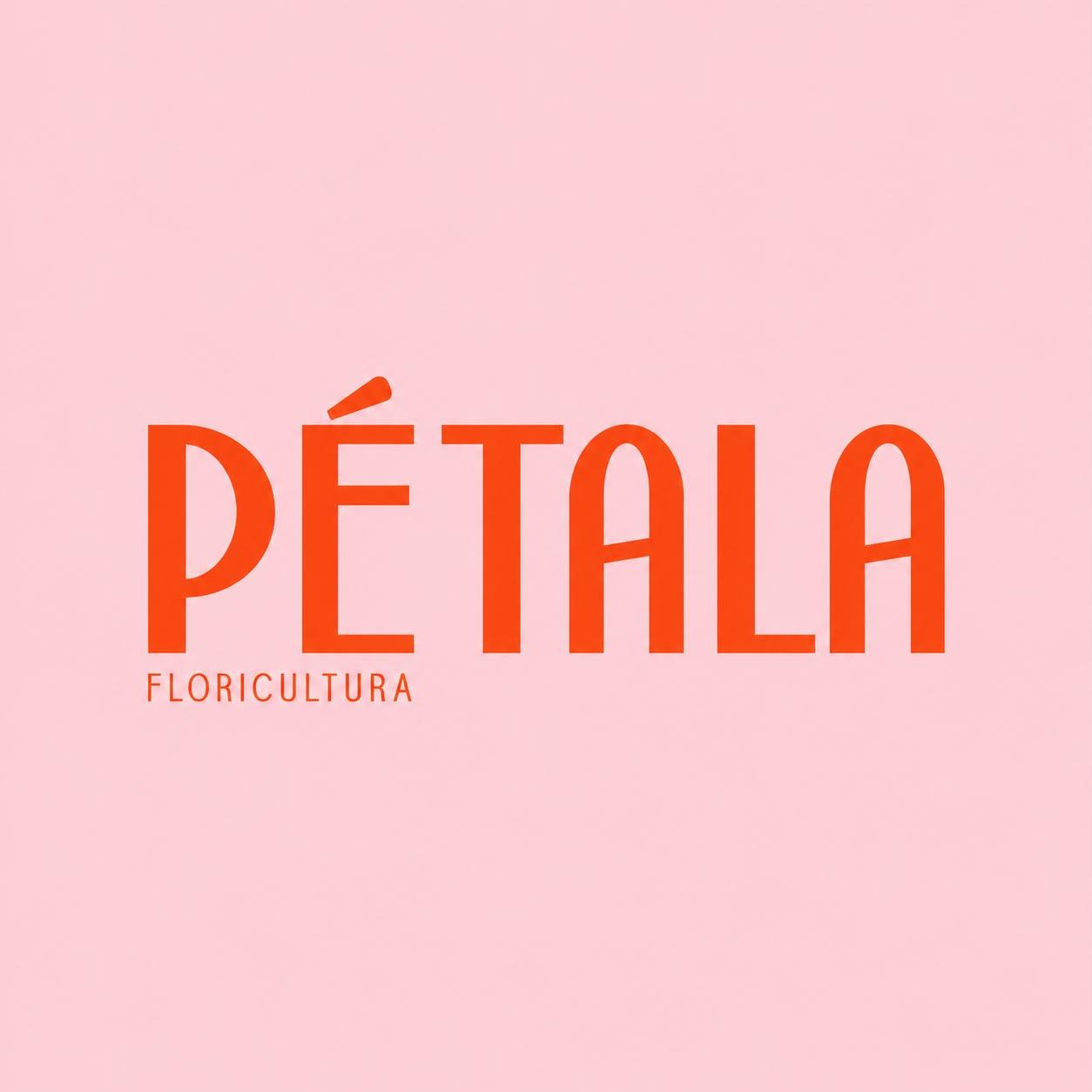Logo Pétala Floricultura em fundo rosa