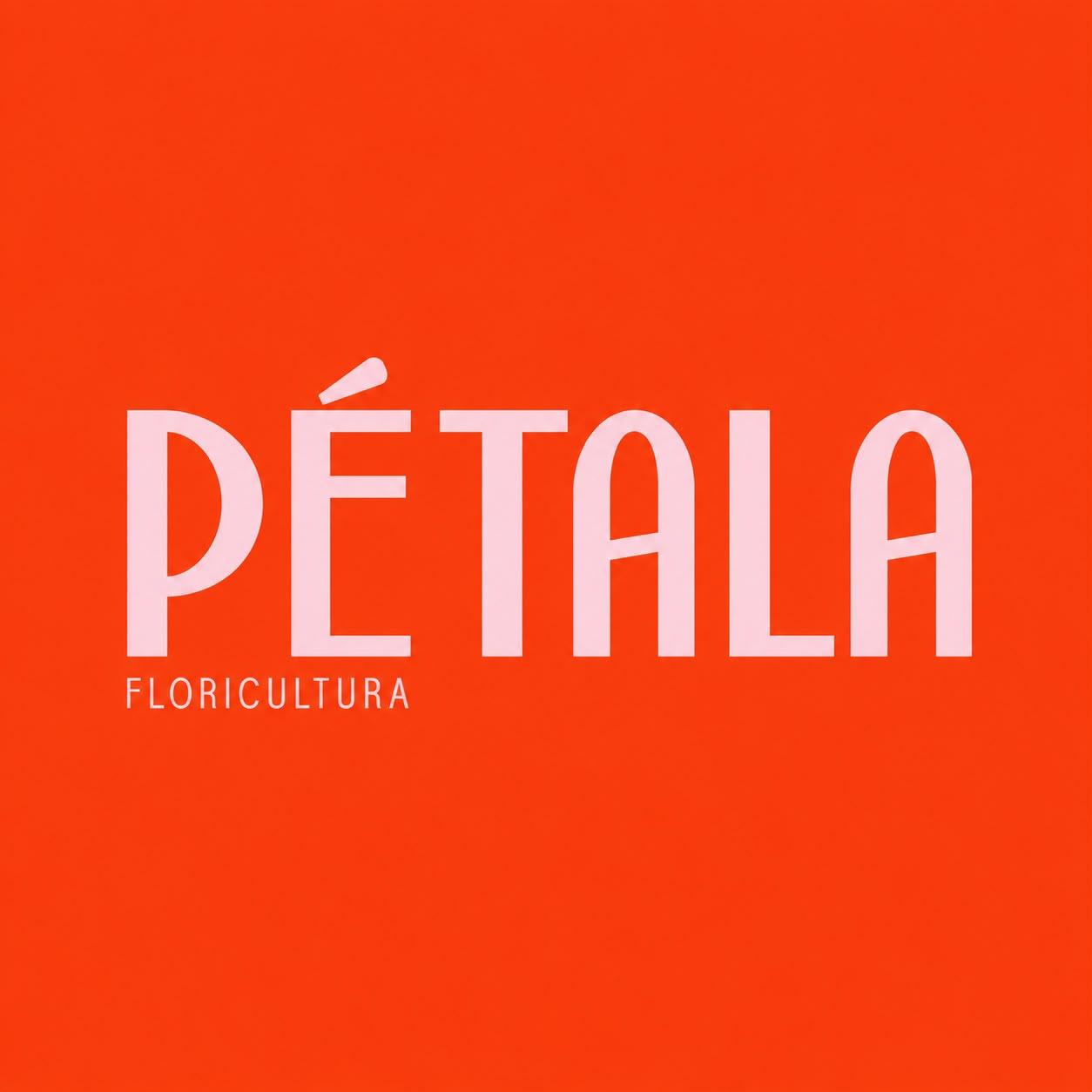 Logo Pétala Floricultura em fundo laranja